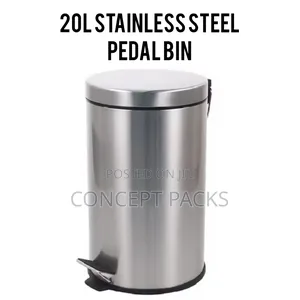 20L Stainless Steel Silver Pedal Bin.