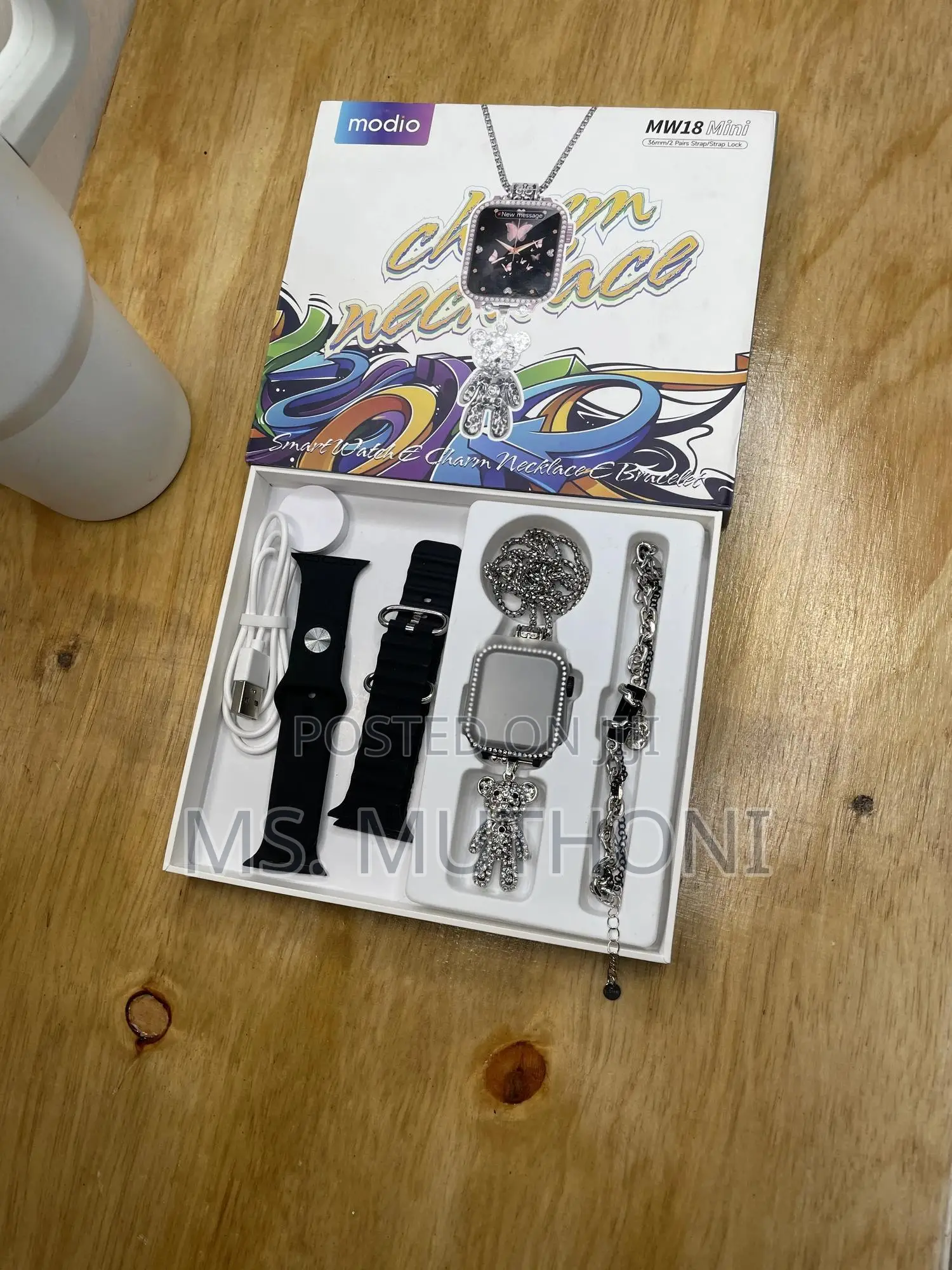 MW 18 Mini 36 Mm HD Display 2 Pair Strap and Stylish Chain