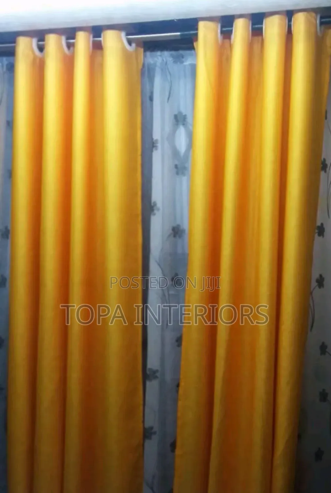 Mustard Yellow Standard Material Window Curtains Drapes