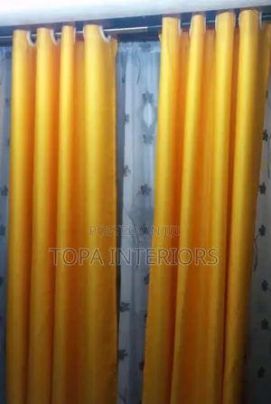 Mustard Yellow Standard Material Window Curtains Drapes