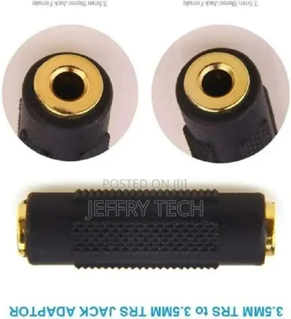 3.5mm Stereo Audio Gold Plated Female To Female Jack Coupler