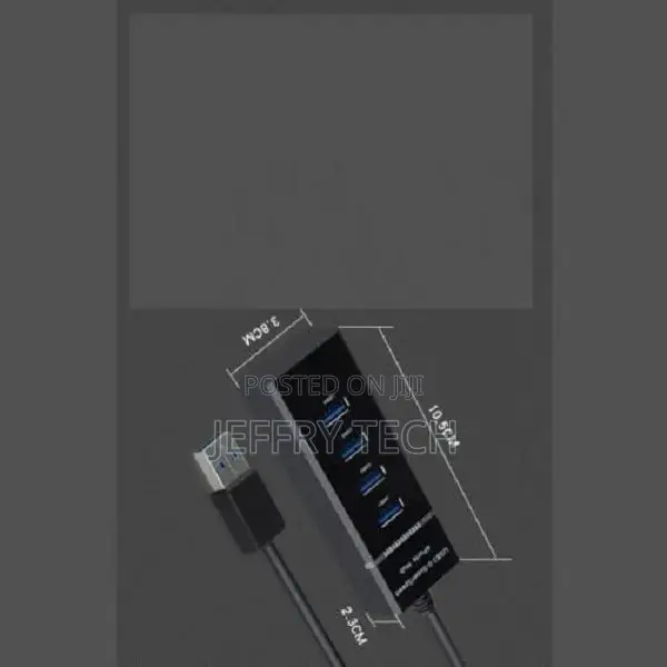 Black High Speed USB 3.0 4 Port USB Hub Multi Splitter Adapt