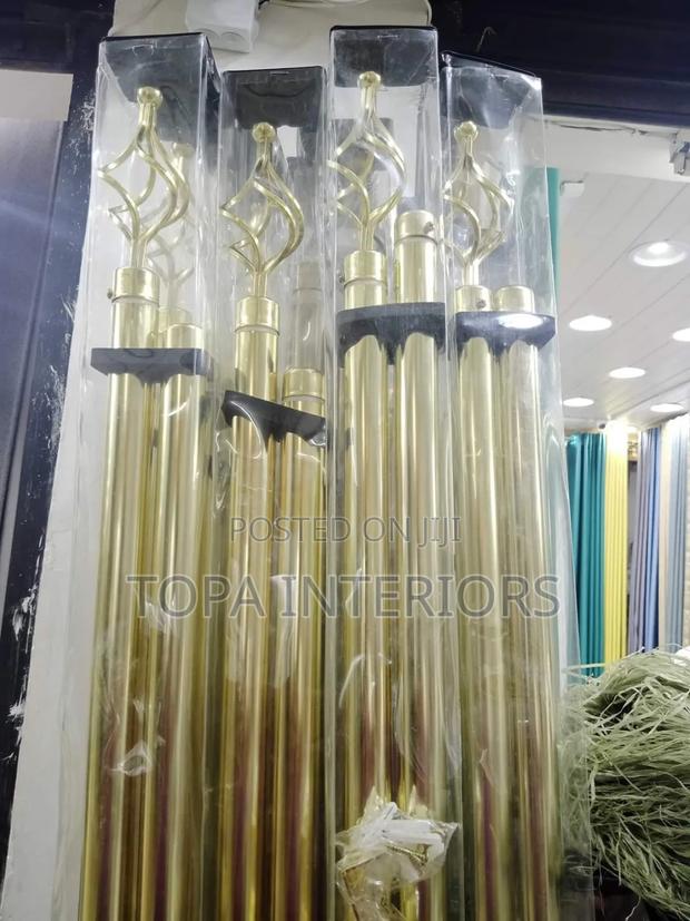 Gold Window Curtain Rods Adjustable Curtain Rails Fitting - main view