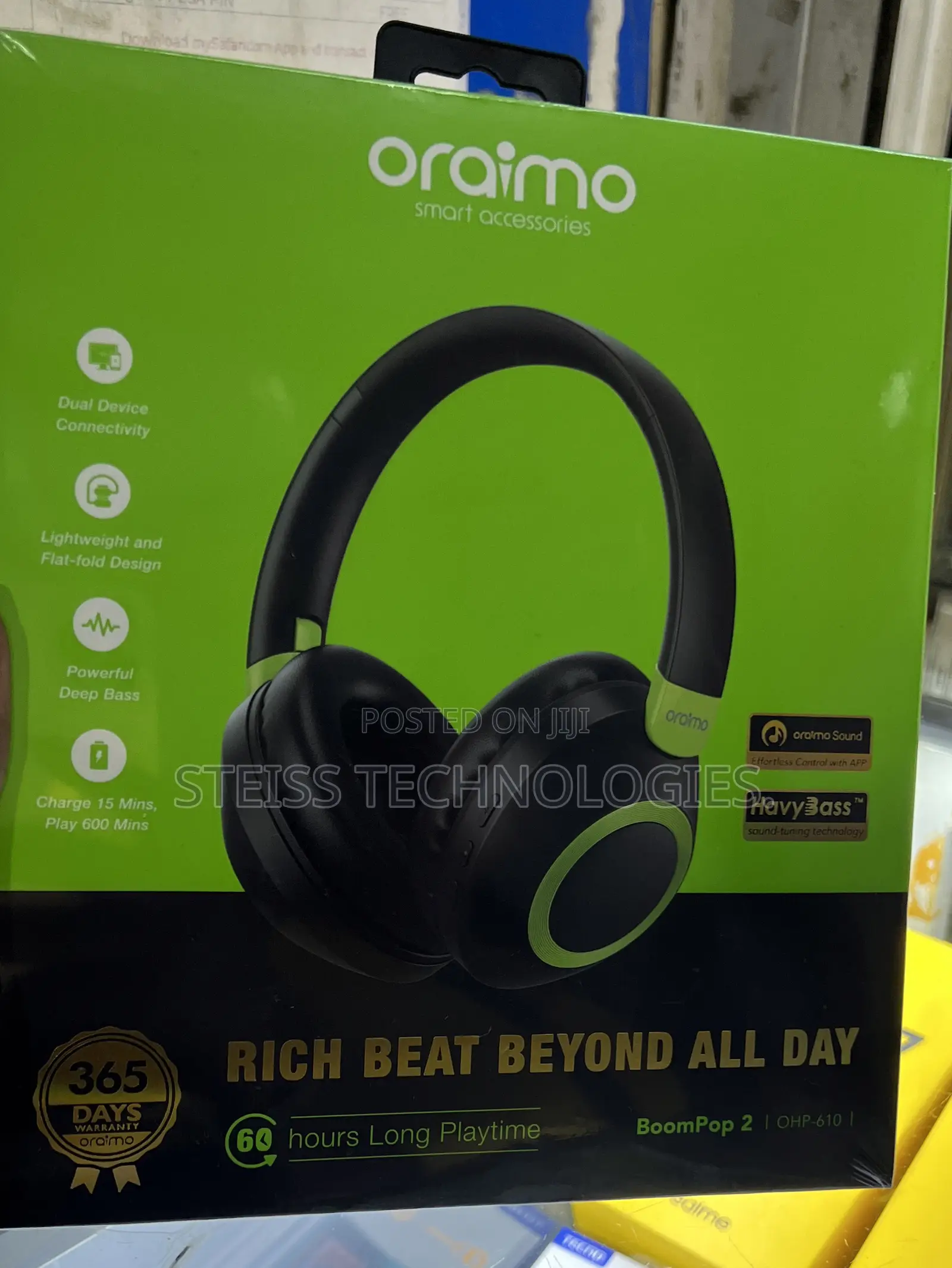 Oraimo Boompop 2 Wireless Headphones.