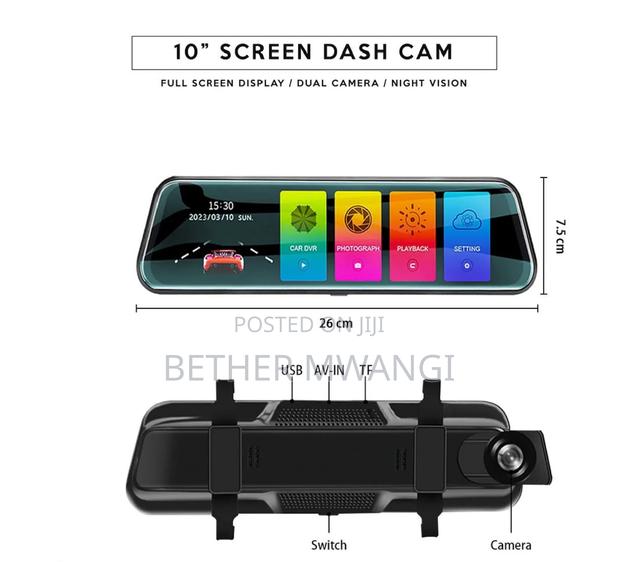 10 Inch- Dash Cam (Full Screen Display) in Kenya - thumbnail 2