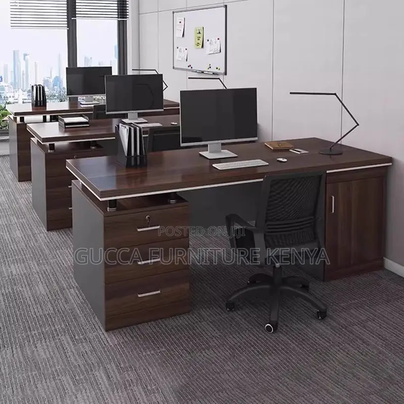 Office Tables:140cm Modern Rectangle Brown Executive Desk