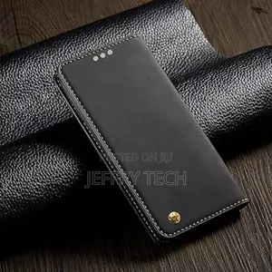 Tecno Camon 15 Genuine Leather Wallet Case With Card Holder