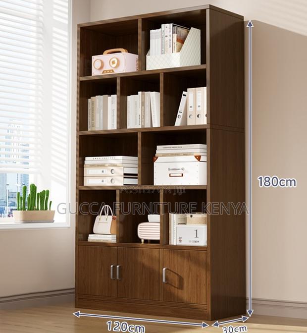 Cabinets: Home Office Wooden Storage Bookcase - thumbnail 2