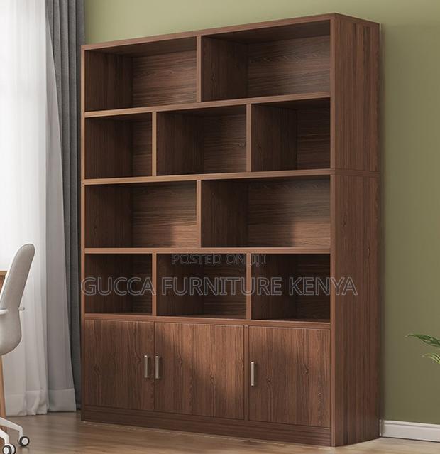 Cabinets: Home Office Wooden Storage Bookcase - thumbnail 3
