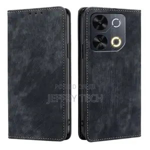 Itel P65 Leather Phone Case(Black) Anti Drop Shockproof