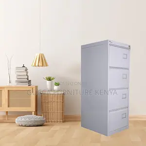 Cabinets: Grey Steel Cabinet With 4 Lockable Drawers