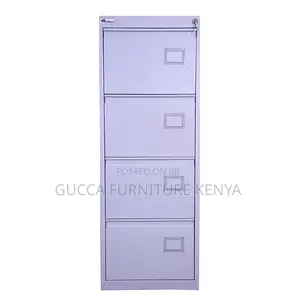 Cabinets: Grey Steel Cabinet With 4 Lockable Drawers