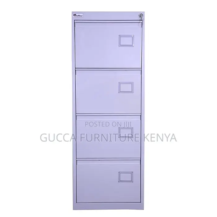 Cabinets: Grey Steel Cabinet With 4 Lockable Drawers