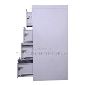 Cabinets: Grey Steel Cabinet With 4 Lockable Drawers