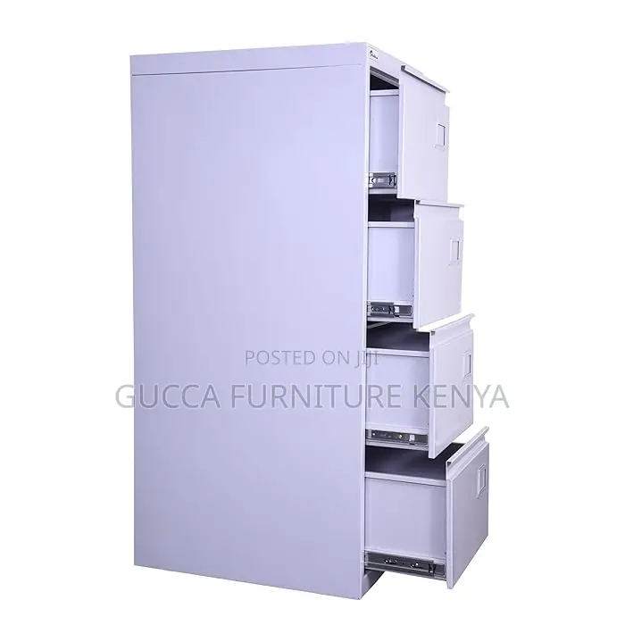 Cabinets: Grey Steel Cabinet With 4 Lockable Drawers