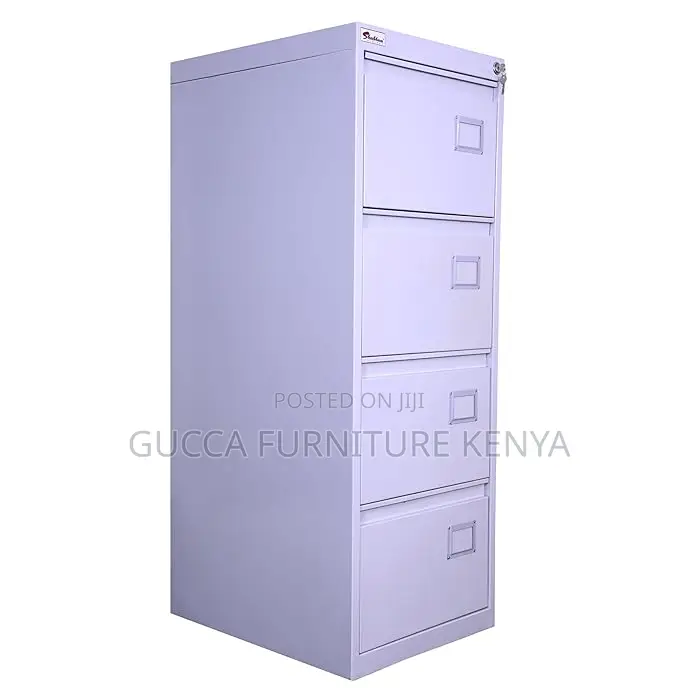 Cabinets: Grey Steel Cabinet With 4 Lockable Drawers