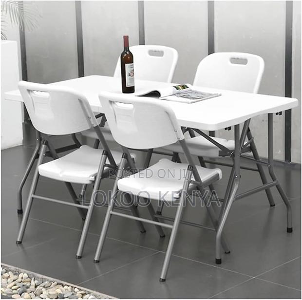 Office Chair: White Foldable Metallic Leg Office Chair - thumbnail 3
