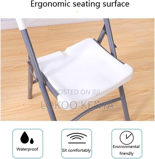 Office Chair: White Foldable Metallic Leg Office Chair - thumbnail 4