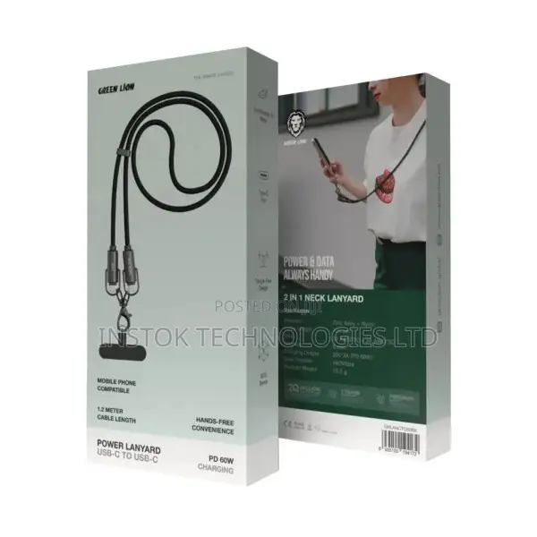 Green Lion Power Lanyard C To C 60W Cable