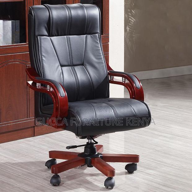 Office Chairs: CEO Black Faux Leather Executive Office Chair