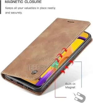 Samsung Galaxy A02S Genuine Leather Flip Case