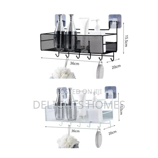 Mesh Bathroom Rack With Hooks