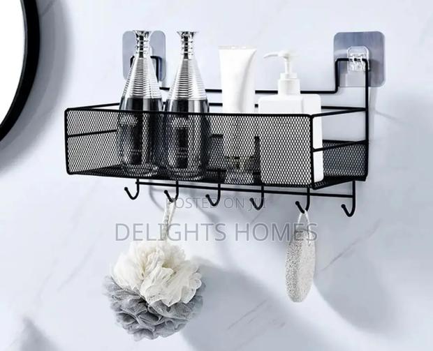 Mesh Bathroom Rack With Hooks - thumbnail 2
