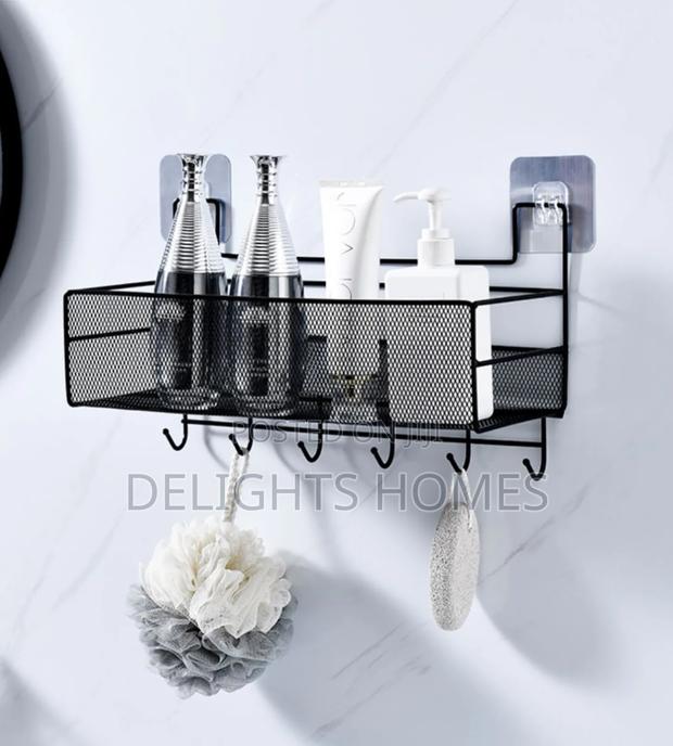 Mesh Bathroom Rack With Hooks - thumbnail 3