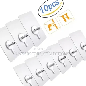 *10pcs Strong Adhesive Seamless Sticky Wall Hook With Screw*