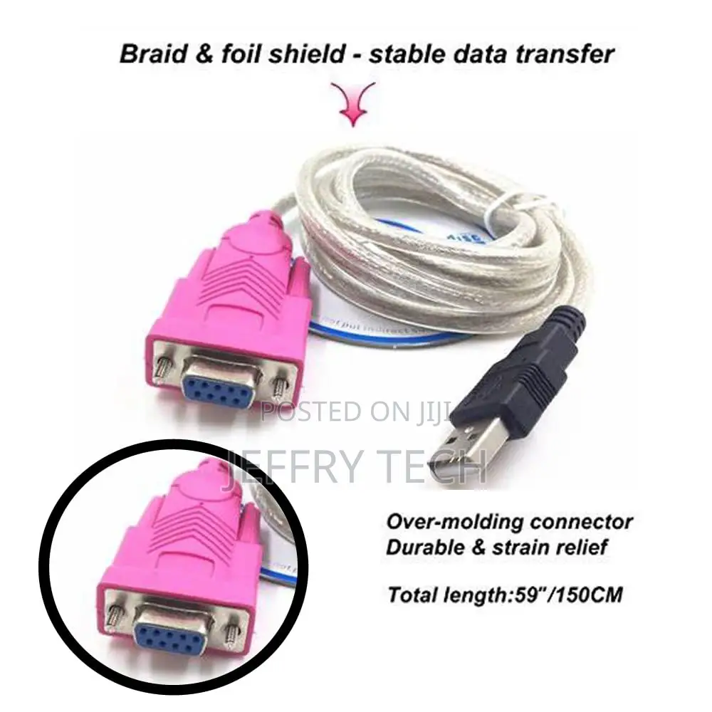 USB 2.0 to RS-232 9pin Serial Cable Converter Adapter (1.5