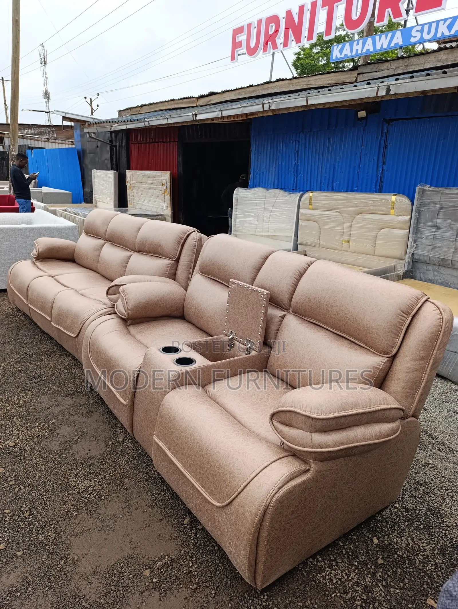 Modern 5 Seater Semi Recliner Sofa