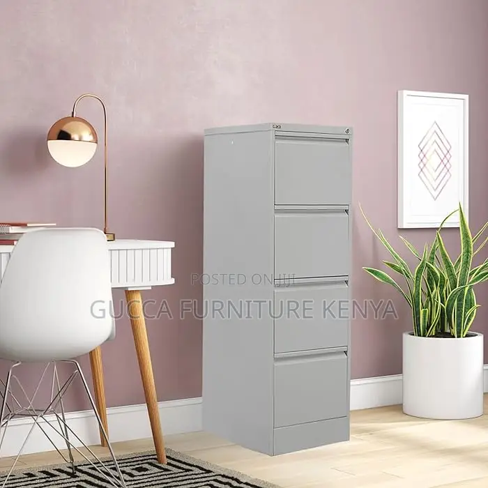 Cabinets: Metallic Portable Office Cabinet With 4 Drawers