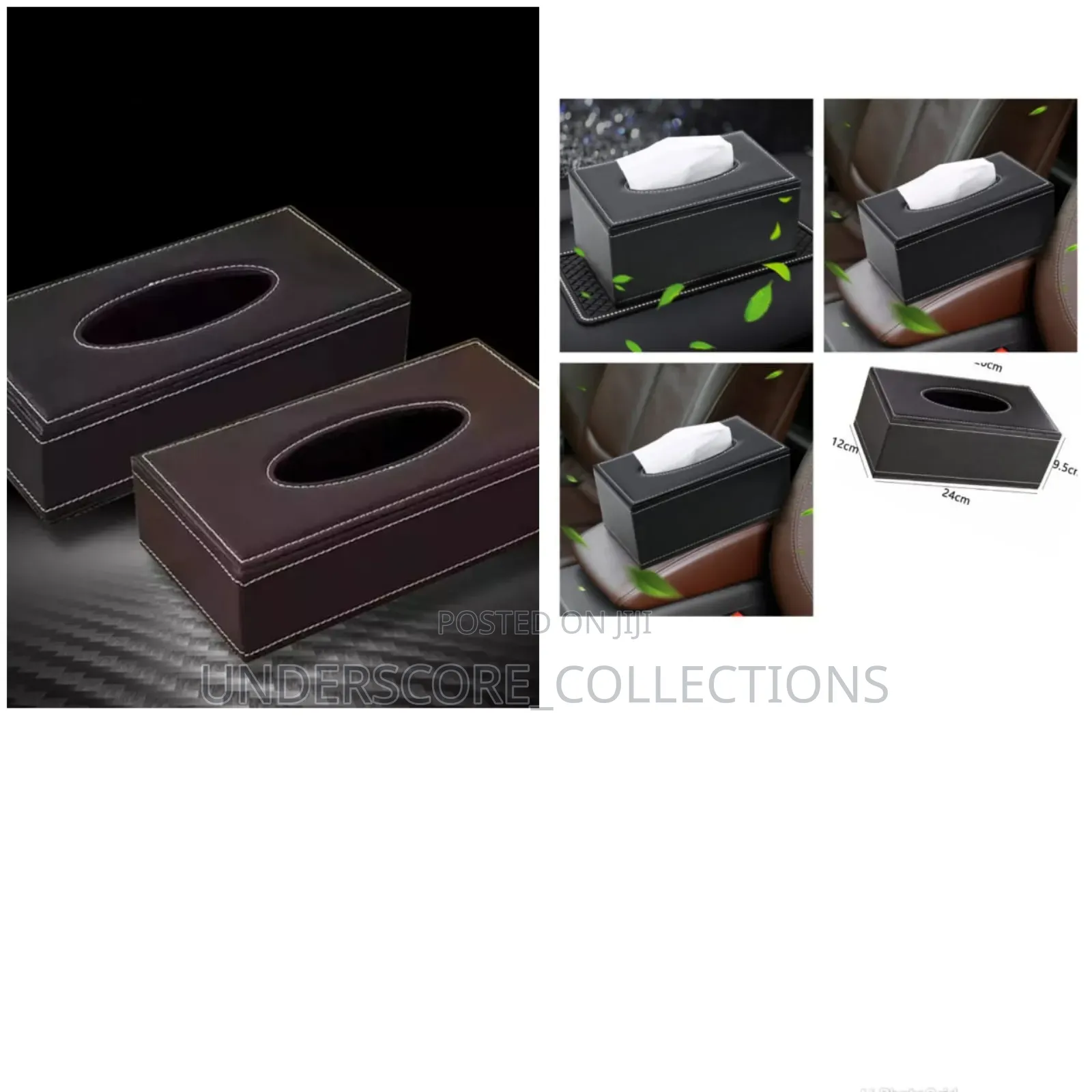 *Faux Leather Tissue Holder Can Be Used Both for Car .