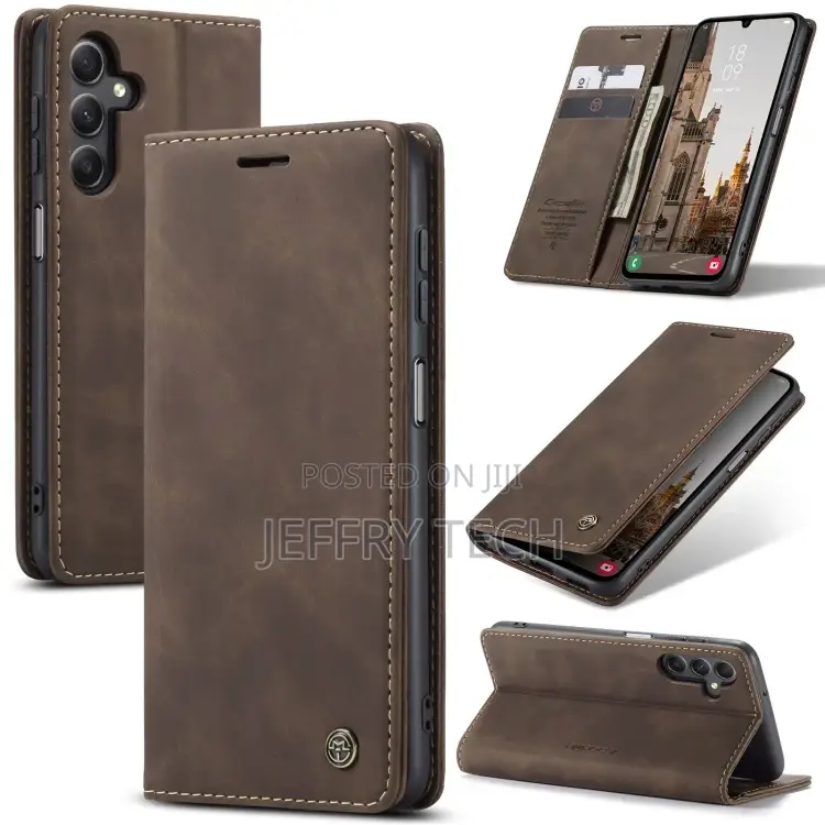 Samsung Galaxy A15 Flip Leather Phone Case(Coffee)