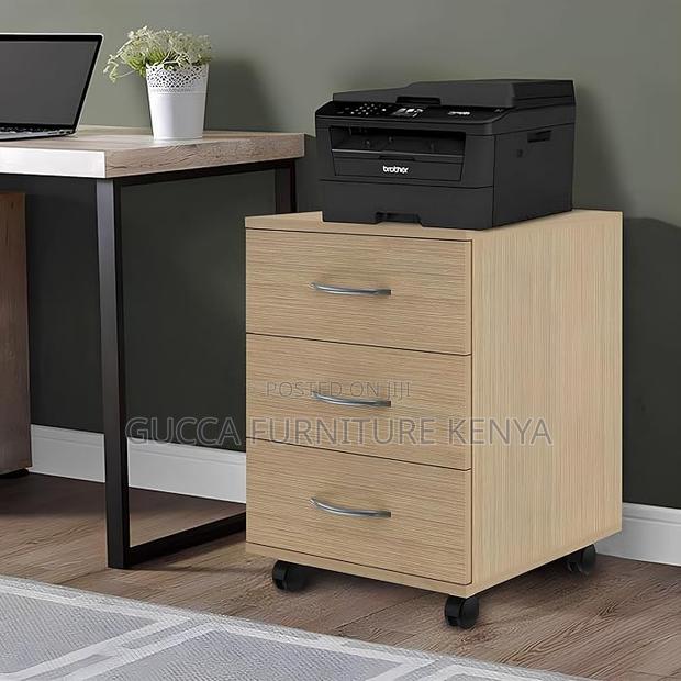 Cabinets: Rolling Pedestal 3-Drawer Mobile File Cabinet - thumbnail 2