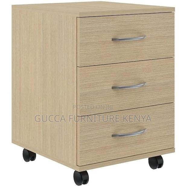Cabinets: Rolling Pedestal 3-Drawer Mobile File Cabinet - thumbnail 4