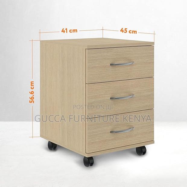 Cabinets: Rolling Pedestal 3-Drawer Mobile File Cabinet - thumbnail 6