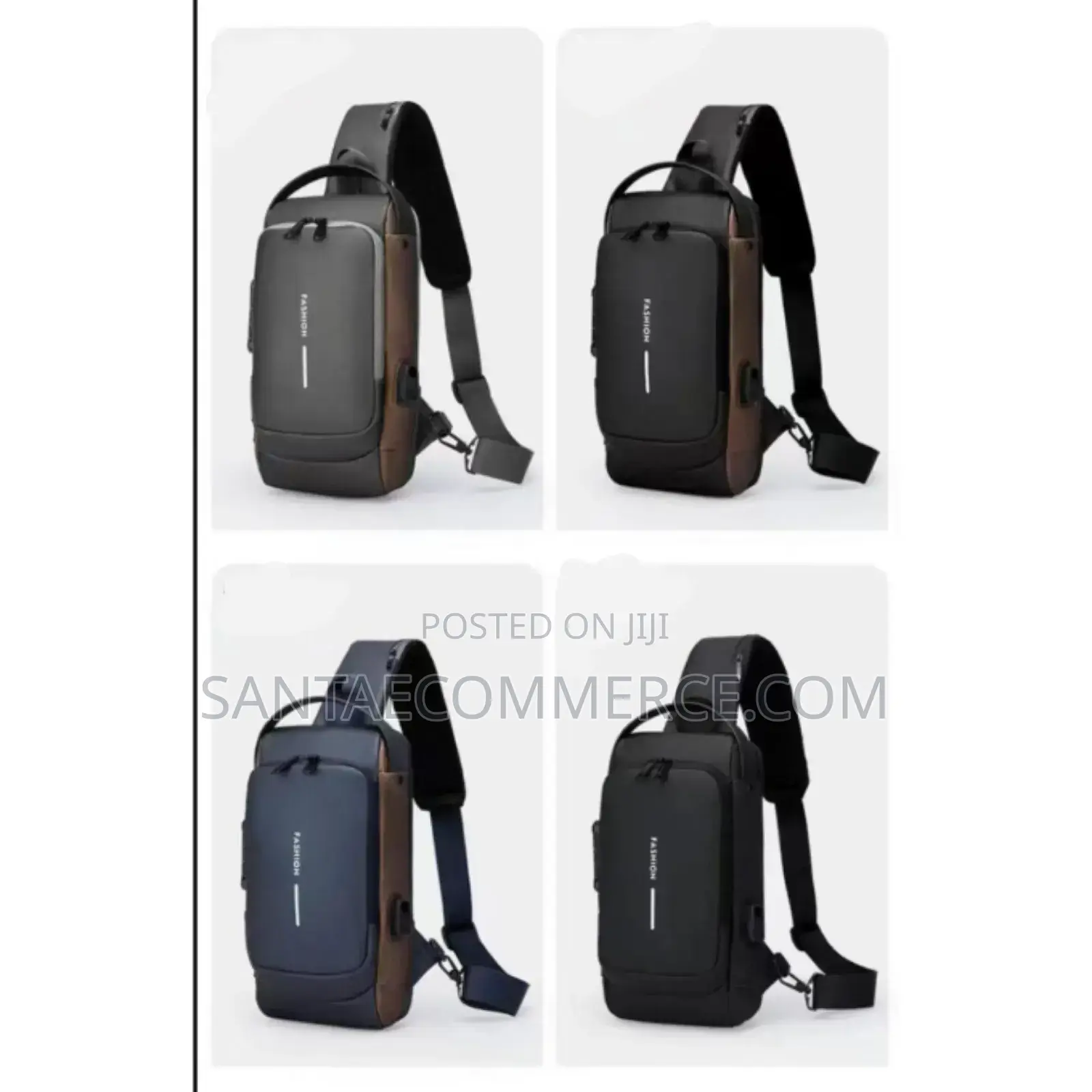 Waterproof Sling Bag With USB Charging Port