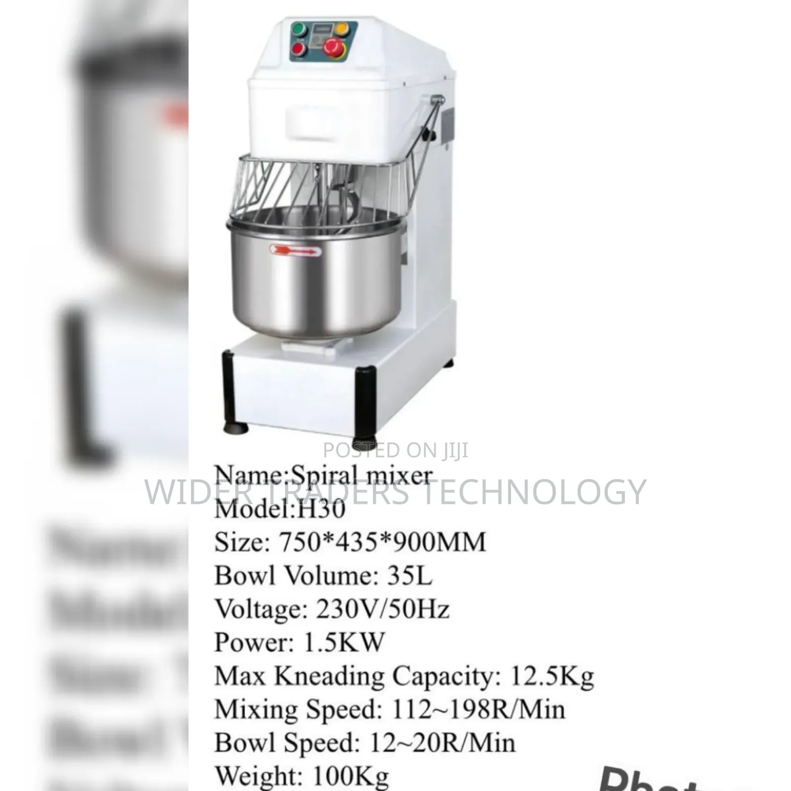 Premier Commercial Dough Mixer 35 Liters Capacity