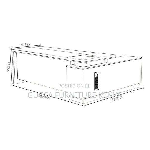 Office Tables:Luxury Office Computer Desk With Side Cabinet - thumbnail 2