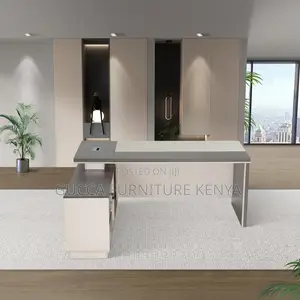 Office Tables:Luxury Office Computer Desk With Side Cabinet