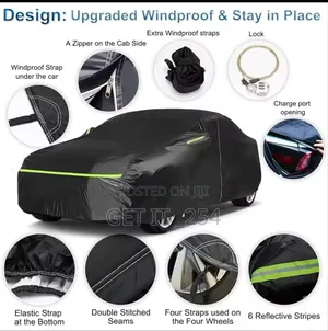 High Quality Universal BLACK Car Cover With Fleece on The