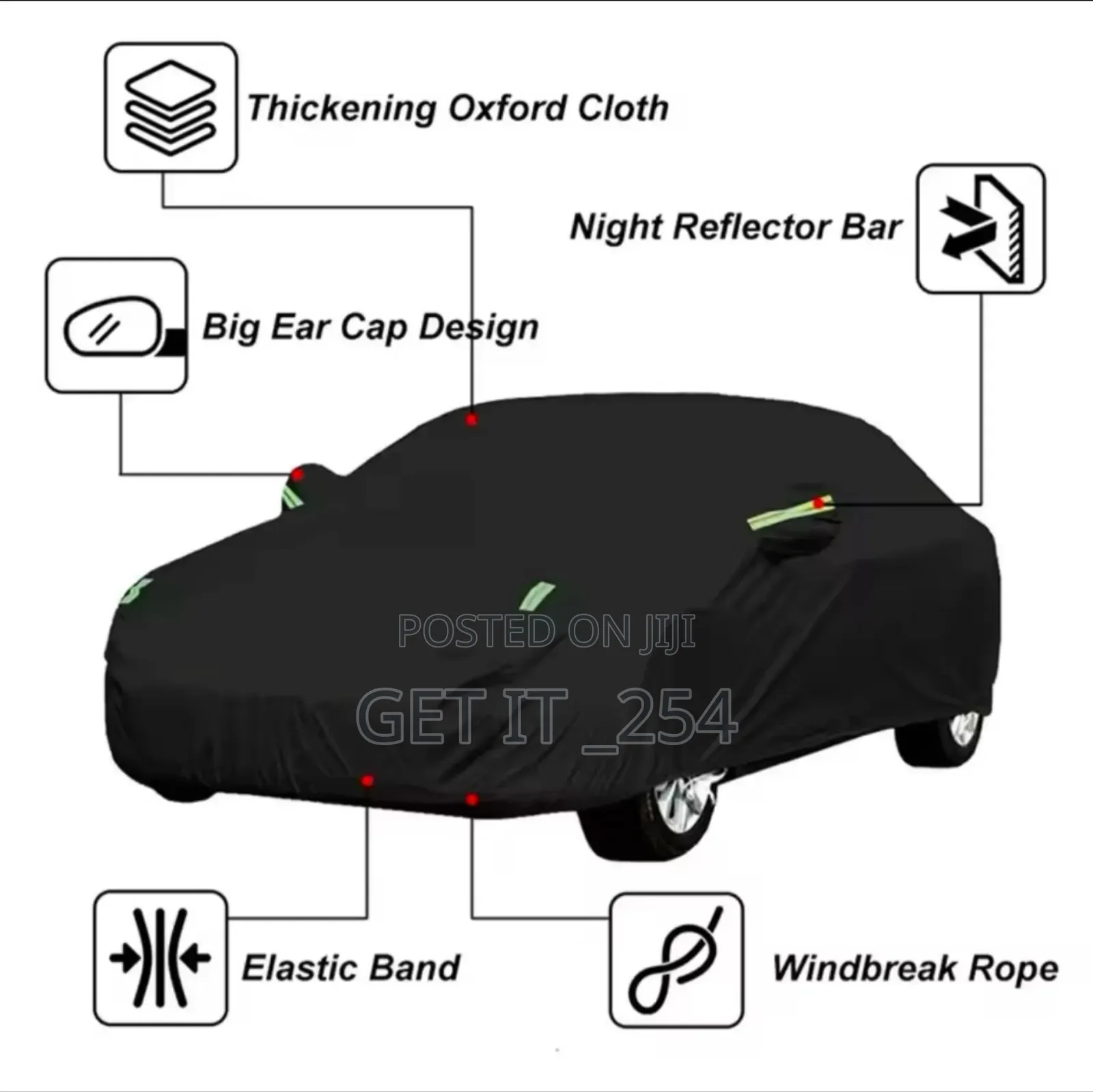 High Quality Universal BLACK Car Cover With Fleece on The