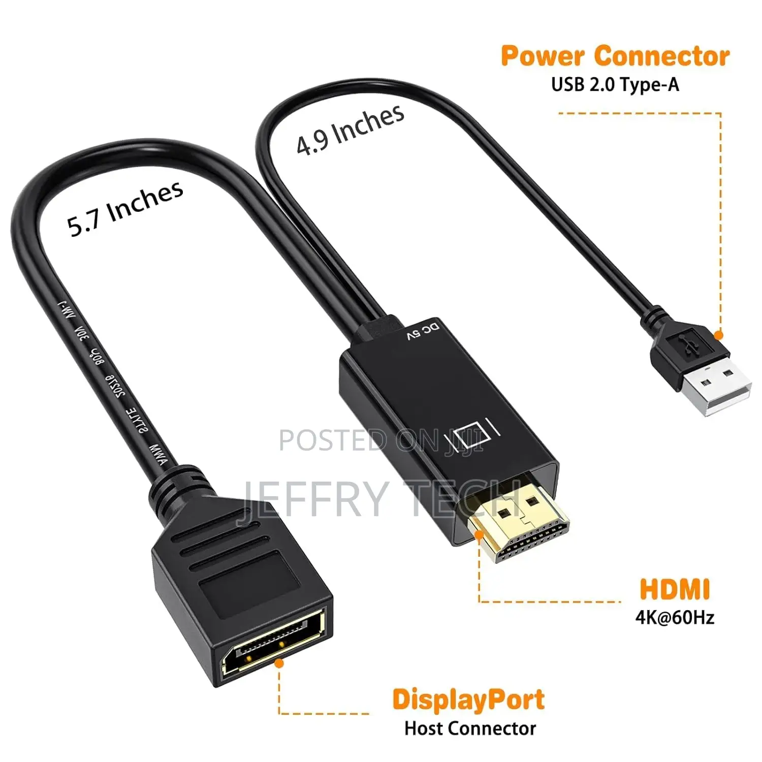 HDMI to Displayport Adapter, 60hz HDMI to DP Converter C