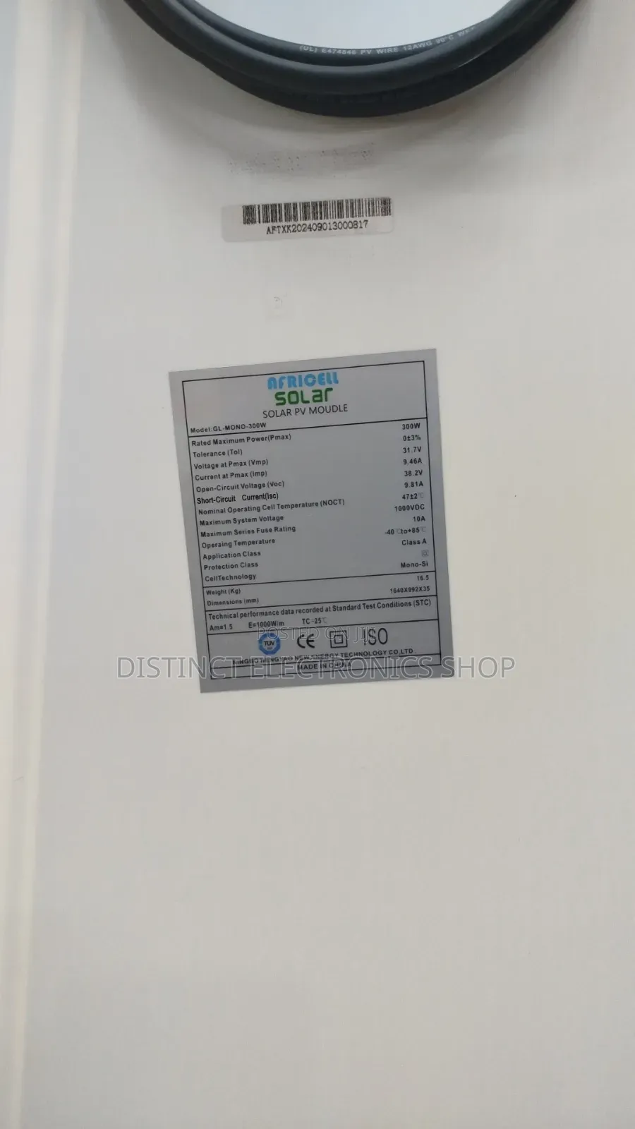 Africell Solar Panel 300watts,36v