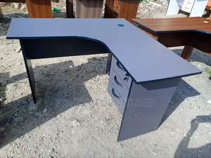 Curved Office Table/L-Shape(Grey)