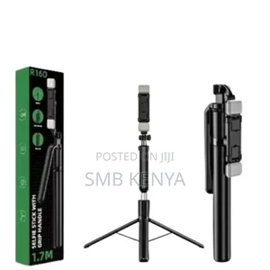 R16 Selfie Stick With Grip Handle, Bt Remote, 1.7m