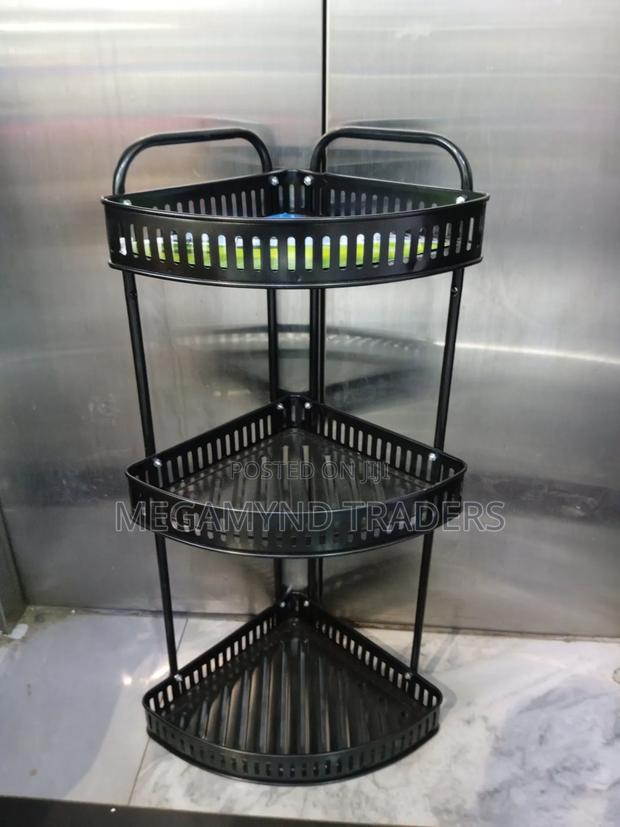 Metallic Corner Shelf/3 Layer Bathroom Organizer