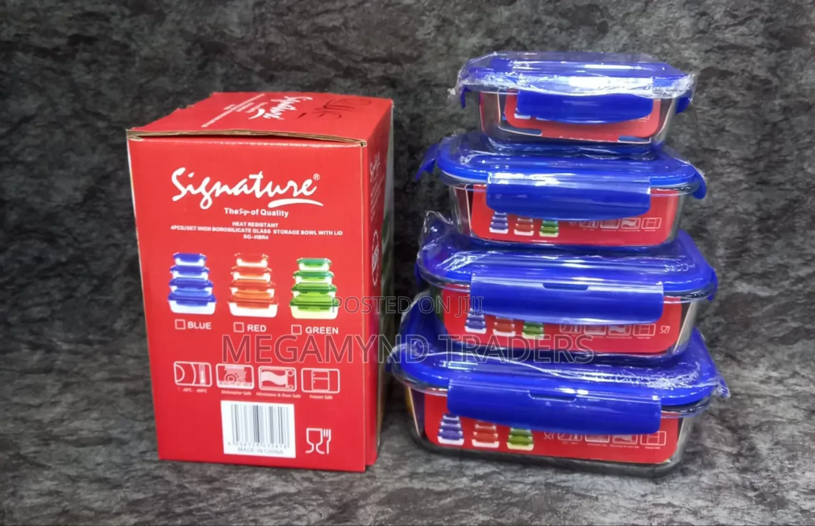 4pc Set High Borosilicate Glass Lunch Box/Glass Lunch Box