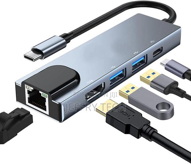 Ruhza 5 in 1 USB C Docks Multi-Function Aluminum Type C Conv - main view